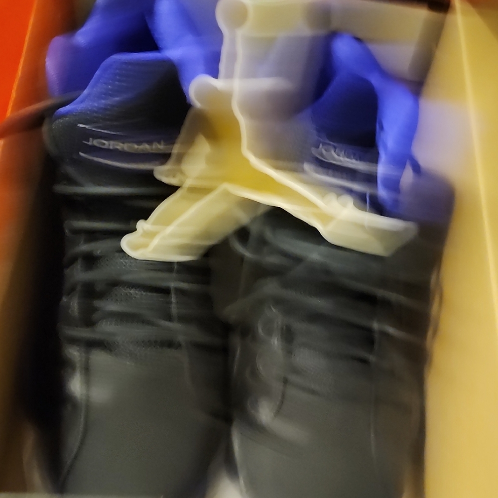 Black and Blue High-Top Athletic Shoes with Contoured Design - Picture 11 of 14